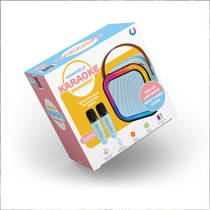 Karaoke speaker + 2 microfoons - blauw productafbeelding 9