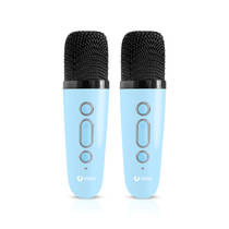 Karaoke speaker + 2 microfoons - blauw productafbeelding 10