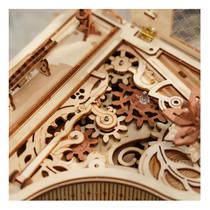 Houten piano muziekdoos productafbeelding 5