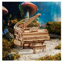 Houten piano muziekdoos productafbeelding 6