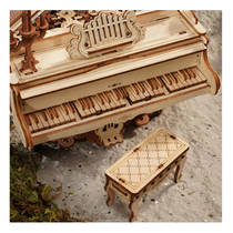 Houten piano muziekdoos productafbeelding 2