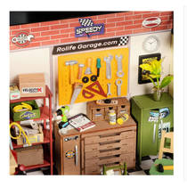Robotime houten miniatuur garage werkplaats productafbeelding 4