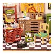 Robotime houten miniatuur garage werkplaats productafbeelding 9