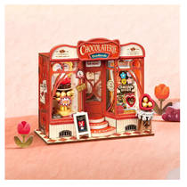 Robotime Rolife houten miniatuur chocolaterie productafbeelding 6