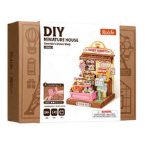 Robotime Rolife houten miniatuur donutwinkel productafbeelding 2