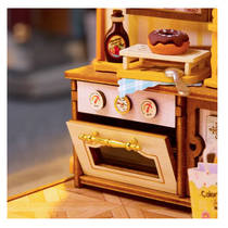 Robotime Rolife houten miniatuur donutwinkel productafbeelding 4