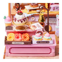 Robotime Rolife houten miniatuur donutwinkel productafbeelding 5