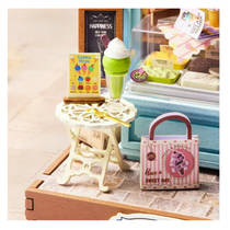 Robotime Rolife houten miniatuur gelato kraam productafbeelding 3