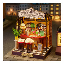 Robotime Rolife houten miniatuur Tipsy Cat bar productafbeelding 6