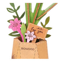 Robotime Rowood houten bloem roze lelie productafbeelding 3