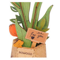 Robotime Rowood houten bloem oranje tulp productafbeelding 3