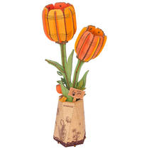 Robotime Rowood houten bloem oranje tulp hoofdafbeelding product