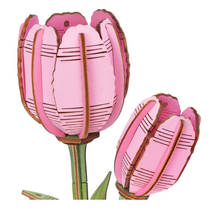Robotime Rowood houten bloem roze tulp productafbeelding 3
