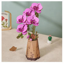Robotime Rowood houten bloem paarse orchidee productafbeelding 3