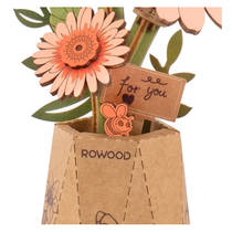 Robotime Rowood houten bloem oranje gerbera productafbeelding 3