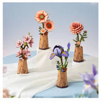 Robotime Rowood houten bloem paarse Iris productafbeelding 5