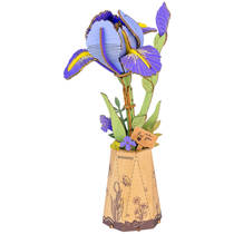Robotime Rowood houten bloem paarse Iris hoofdafbeelding product
