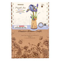 Robotime Rowood houten bloem paarse Iris productafbeelding 2