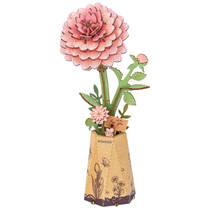 Robotime Rowood houten bloem roze dahlia