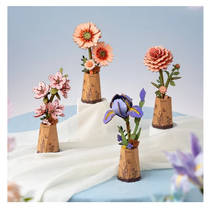 Robotime Rowood houten bloem roze dahlia productafbeelding 6