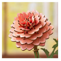 Robotime Rowood houten bloem roze dahlia productafbeelding 3