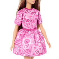 Barbie Fashionista pop in outfit met roze paisleyprint productafbeelding 4