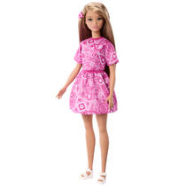 Barbie Fashionista pop in outfit met roze paisleyprint hoofdafbeelding product