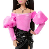 Barbie luxe stijl pop 13 in roze Barbiecore top met glanzende minirok productafbeelding 6