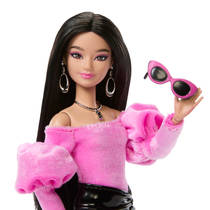 Barbie luxe stijl pop 13 in roze Barbiecore top met glanzende minirok productafbeelding 3