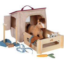 Small Foot paard met stal en accessoires in tas speelset