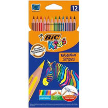 BIC Kids Evolution Stripes kleurpotloden set 12-delig