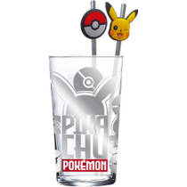 Pokémon drinkglas met 2 rietjes hoofdafbeelding product